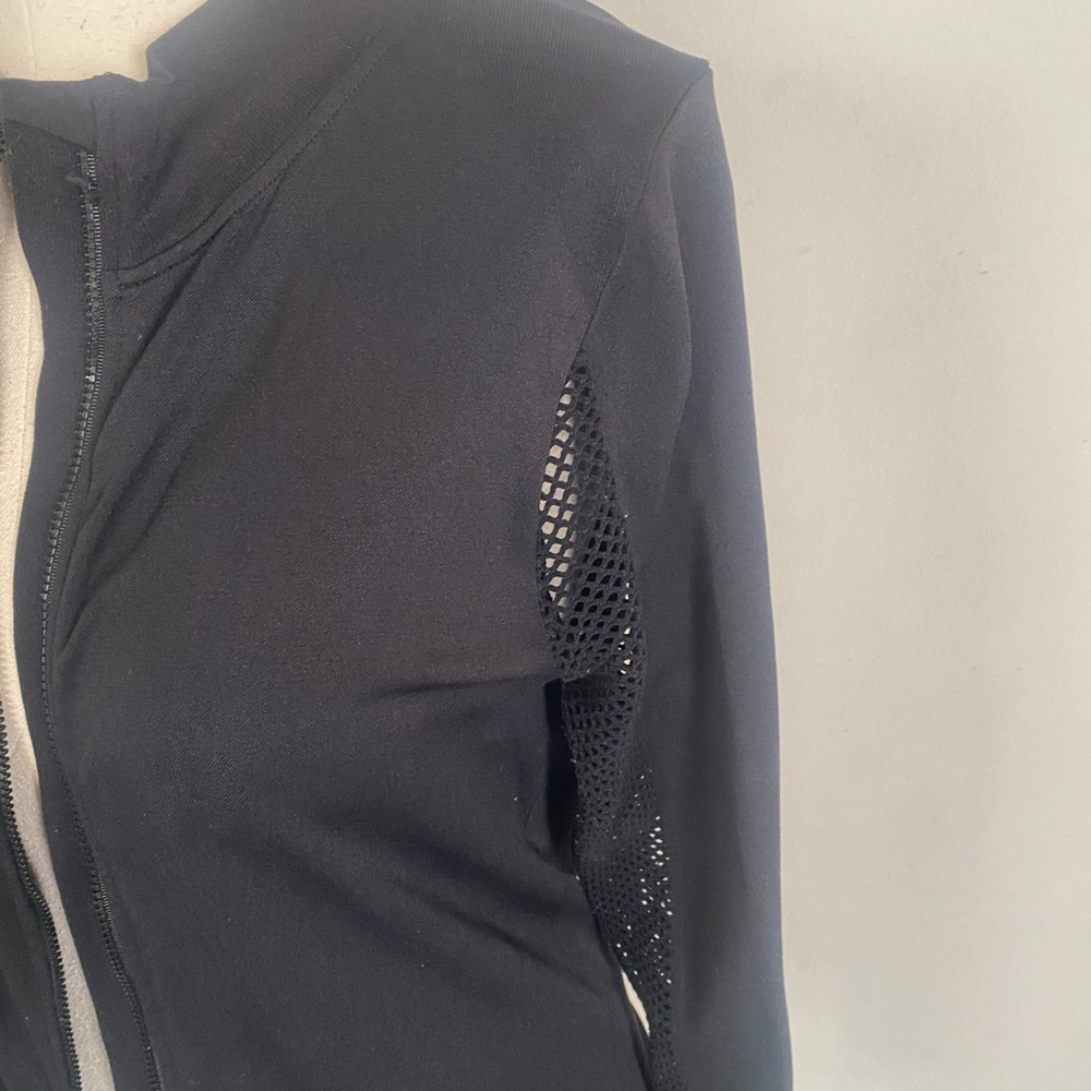 PINK Victoria's Secret Black Mesh Sleeve Sweatshirt - Picture 8 of 10
